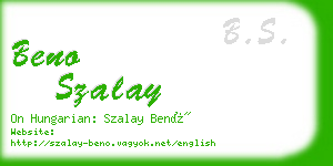 beno szalay business card